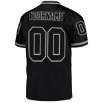 Football Custom Jersey Authentic Black Black-Gray Mesh Throwback