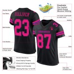 Hot Authentic Mesh Black Custom Jersey Football Pink-Purple Hot Authentic Mesh Black Custom Jersey Football Pink-Purple