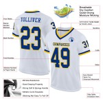 Mesh Football Custom Jersey Royal-Gold White Authentic Throwback