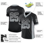 Custom Silver-White Drift Fashion Black Jersey Football Mesh Custom Silver-White Drift Fashion Black Jersey Football Mesh