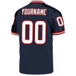 Mesh Custom Jersey Navy White-Red Throwback Football Authentic