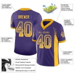 Drift Purple Mesh Jersey Fashion Football Custom Gold-White
