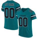 Authentic Custom Teal Jersey Football Black-White Mesh