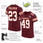 Custom Mesh Burgundy Authentic Jersey White-Orange Football Custom Mesh Burgundy Authentic Jersey White-Orange Football