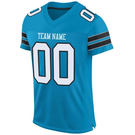 White-Black Football Jersey Authentic Blue Custom Mesh Panther White-Black Football Jersey Authentic Blue Custom Mesh Panther
