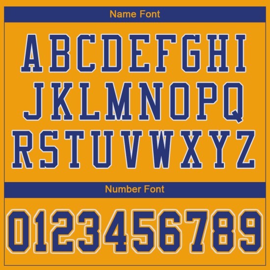 Football Royal-White Jersey Custom Authentic Gold Mesh