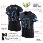 Custom Jersey Black-Light Mesh Authentic Black Football Blue Custom Jersey Black-Light Mesh Authentic Black Football Blue