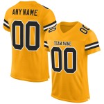Authentic Mesh Custom Gold Black-White Jersey Football Authentic Mesh Custom Gold Black-White Jersey Football