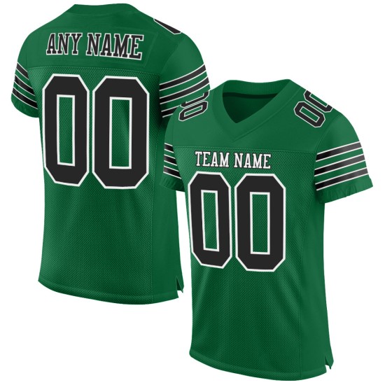 Authentic Green Black-White Kelly Custom Mesh Jersey Football Authentic Green Black-White Kelly Custom Mesh Jersey Football
