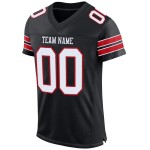 Authentic Jersey Black Custom Mesh Football White-Red