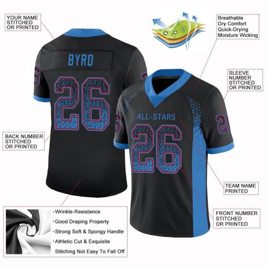 Drift Mesh Football Jersey Fashion Blue-Red Custom Black Powder Drift Mesh Football Jersey Fashion Blue-Red Custom Black Powder