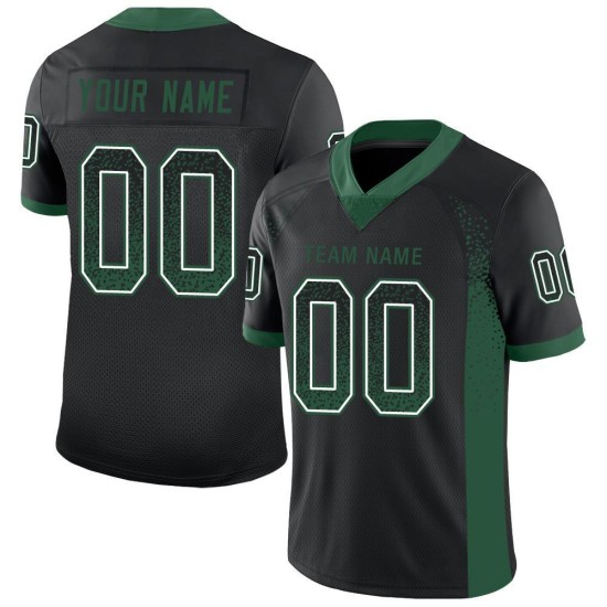 Green-White Drift Custom Jersey Fashion Black Mesh Football Gotham Green-White Drift Custom Jersey Fashion Black Mesh Football Gotham