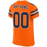 Navy-White Mesh Football Jersey Authentic Orange Custom