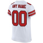 Authentic Football White Custom Mesh Scarlet-Black Jersey