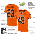 Custom Jersey Black-White Throwback Authentic Football Mesh Orange Custom Jersey Black-White Throwback Authentic Football Mesh Orange