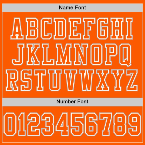 Jersey Custom Orange Mesh Authentic Football White-Gray