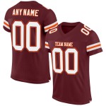 Custom Mesh Burgundy Authentic Jersey White-Orange Football Custom Mesh Burgundy Authentic Jersey White-Orange Football