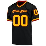 Authentic Custom Throwback Mesh Gold-Red Jersey Football Black Authentic Custom Throwback Mesh Gold-Red Jersey Football Black