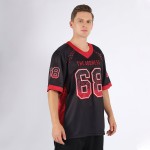 Mesh Jersey Drift Fashion Custom Football Black Red-Gray Mesh Jersey Drift Fashion Custom Football Black Red-Gray
