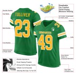 Football Gold-White Grass Jersey Green Custom Mesh Authentic