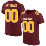 Authentic Gold-White Mesh Burgundy Football Jersey Custom Authentic Gold-White Mesh Burgundy Football Jersey Custom