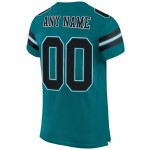 Authentic Custom Teal Jersey Football Black-White Mesh