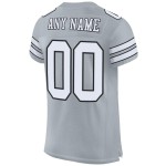Authentic Silver Football Mesh White-Black Custom Jersey Authentic Silver Football Mesh White-Black Custom Jersey