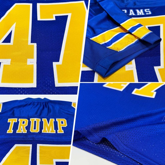 Football Authentic Mesh Gold-White Custom Jersey Royal Football Authentic Mesh Gold-White Custom Jersey Royal