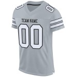 Authentic Silver Football Mesh White-Black Custom Jersey Authentic Silver Football Mesh White-Black Custom Jersey