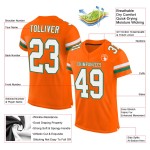 Mesh Authentic White-Kelly Orange Green Jersey Football Custom Mesh Authentic White-Kelly Orange Green Jersey Football Custom