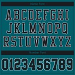 Authentic Custom Teal Jersey Football Black-White Mesh