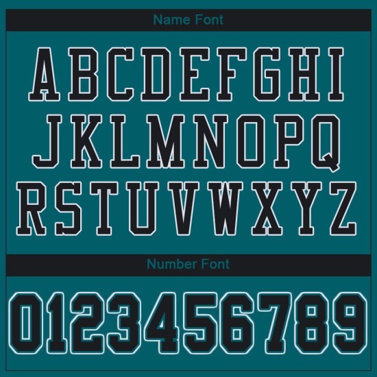 Authentic Custom Teal Jersey Football Black-White Mesh