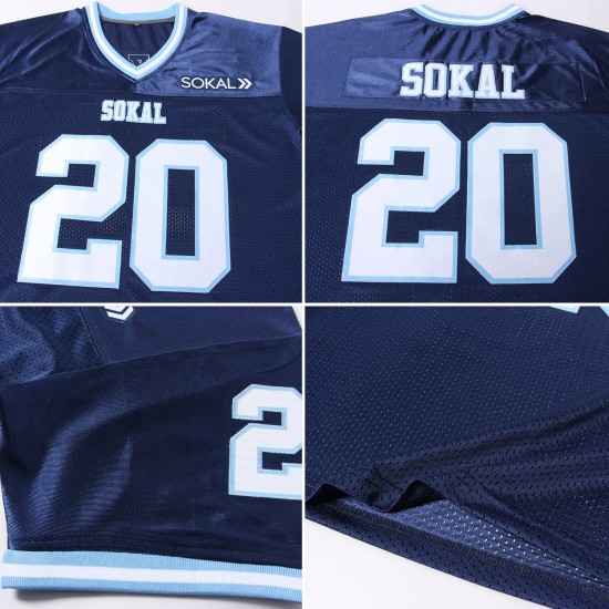 Mesh Blue Football Authentic Custom White-Light Throwback Jersey Navy Mesh Blue Football Authentic Custom White-Light Throwback Jersey Navy