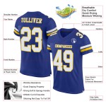 White-Yellow Jersey Mesh Royal Football Authentic Custom