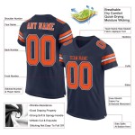 Authentic Orange-White Jersey Mesh Custom Football Navy Authentic Orange-White Jersey Mesh Custom Football Navy