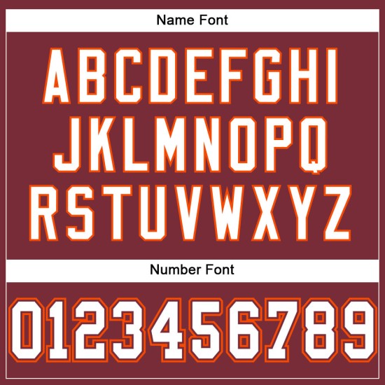 Custom Mesh Burgundy Authentic Jersey White-Orange Football Custom Mesh Burgundy Authentic Jersey White-Orange Football
