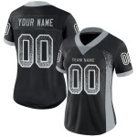 Custom Silver-White Drift Fashion Black Jersey Football Mesh Custom Silver-White Drift Fashion Black Jersey Football Mesh