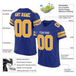 Football Authentic Mesh Gold-White Custom Jersey Royal Football Authentic Mesh Gold-White Custom Jersey Royal