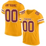 Gold Jersey Custom Mesh Authentic Burgundy-White Football Gold Jersey Custom Mesh Authentic Burgundy-White Football