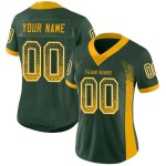Green Football Fashion Gold-White Drift Mesh Custom Jersey Green Football Fashion Gold-White Drift Mesh Custom Jersey