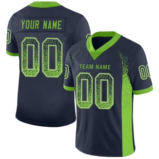 Mesh Jersey Neon Drift Navy Fashion Football Green-Gray Custom Mesh Jersey Neon Drift Navy Fashion Football Green-Gray Custom