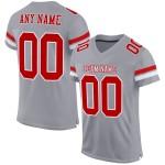 Football Red-White Gray Jersey Authentic Mesh Custom Football Red-White Gray Jersey Authentic Mesh Custom