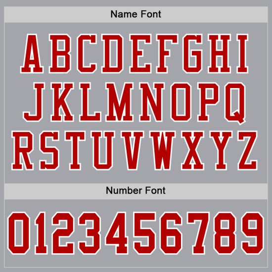 Football Red-White Gray Jersey Authentic Mesh Custom Football Red-White Gray Jersey Authentic Mesh Custom