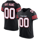 Authentic Jersey Black Custom Mesh Football White-Red