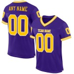 Custom Purple Jersey Mesh Football Gold-White Throwback Authentic Custom Purple Jersey Mesh Football Gold-White Throwback Authentic