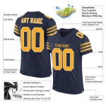 Football Mesh Navy Jersey Gold-White Custom Authentic Football Mesh Navy Jersey Gold-White Custom Authentic
