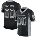 Custom Silver-White Drift Fashion Black Jersey Football Mesh Custom Silver-White Drift Fashion Black Jersey Football Mesh