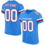Football White-Red Authentic Custom Blue Mesh Powder Jersey