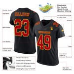 Custom Authentic Mesh Red-Gold Black Football Jersey