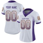Mesh Drift Purple-Gold Football Fashion Custom Jersey White Mesh Drift Purple-Gold Football Fashion Custom Jersey White